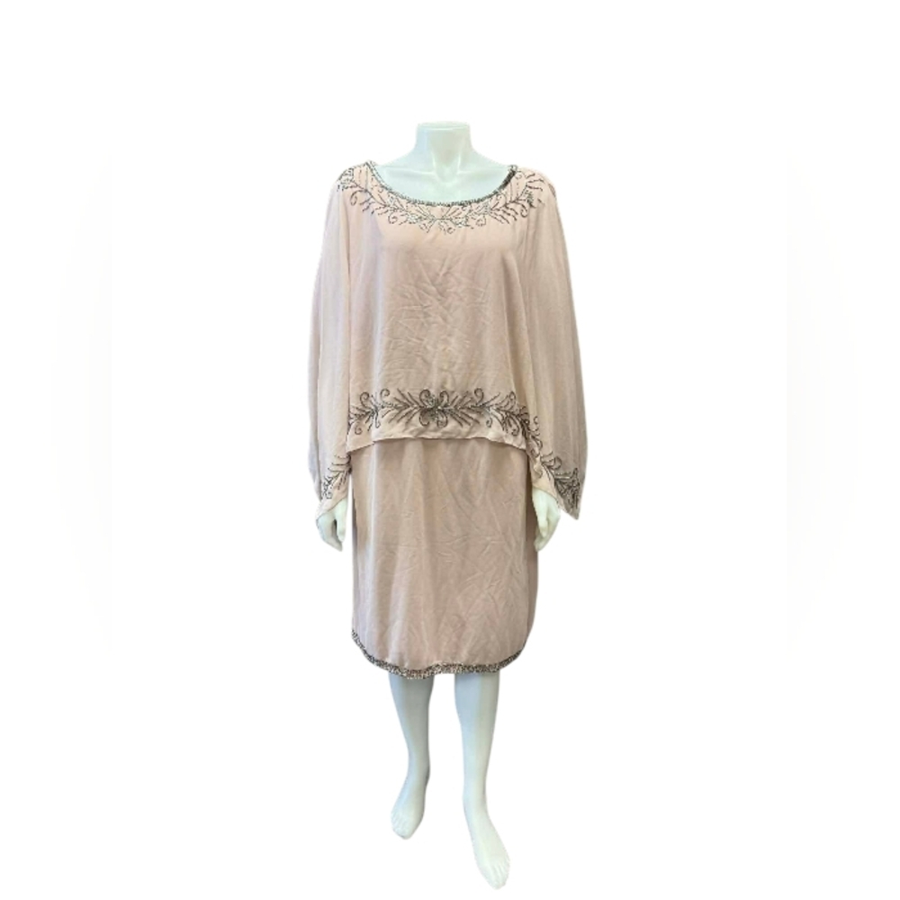 JKara Dress NWT Pink/Silver Beads Size 22W Mini
